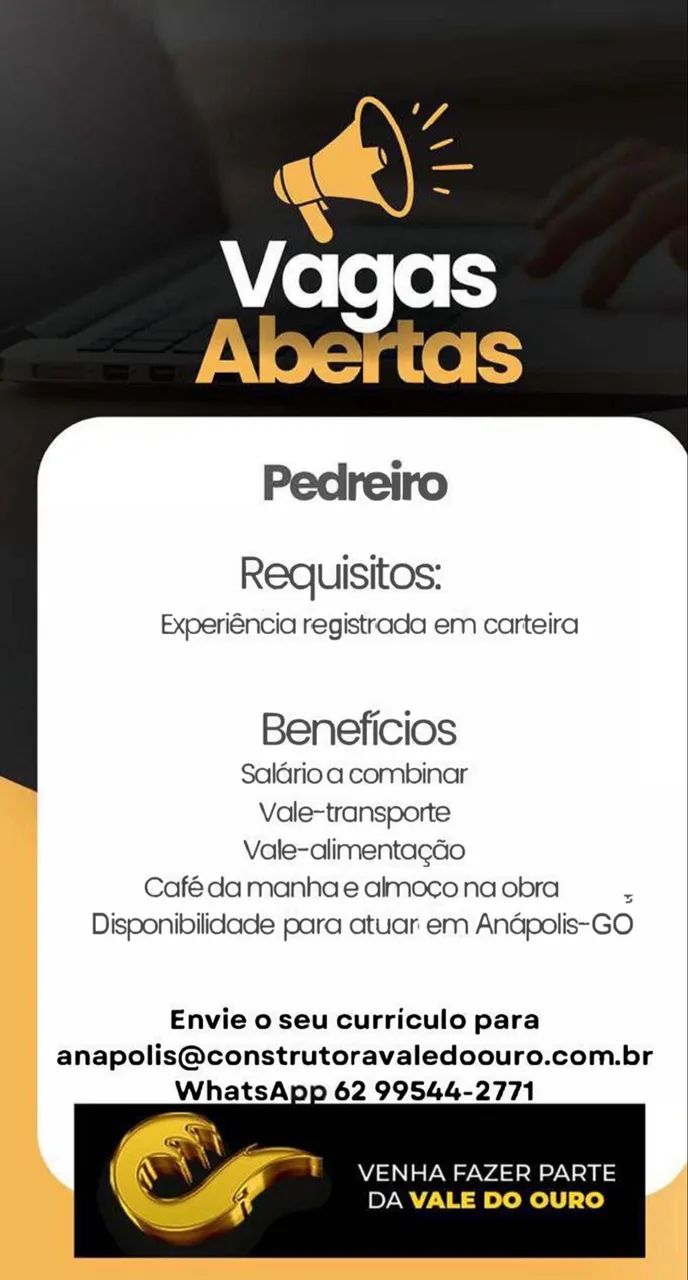 Vaga Abertas em Anápolis - Go - Foto 5