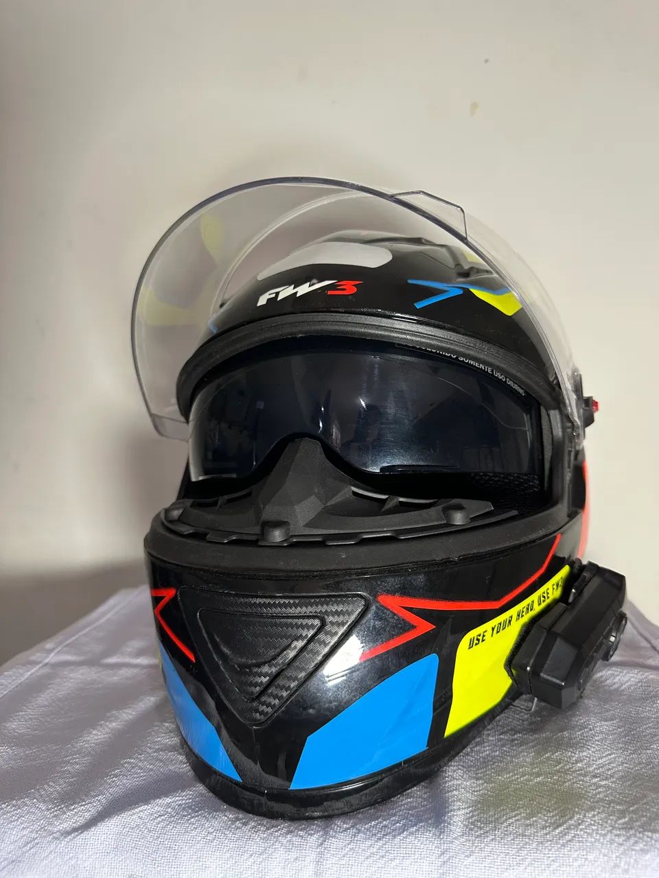 Capacete FW3 Integral Fechado GTX Fox - Tam. 58 - Peças para motos