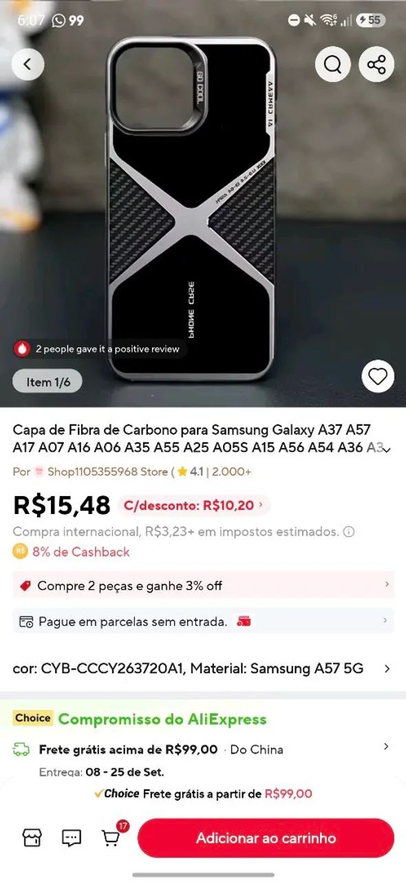 Vendo capinha Samsung a57