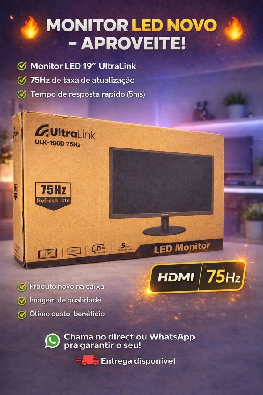 Monitor nova na caixa