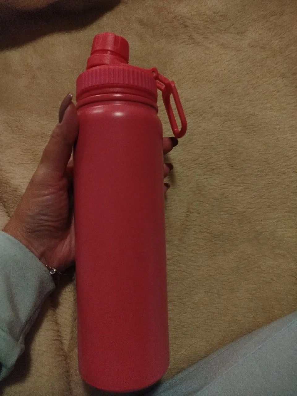 Garrafa de inox térmica rosa  - Foto 2