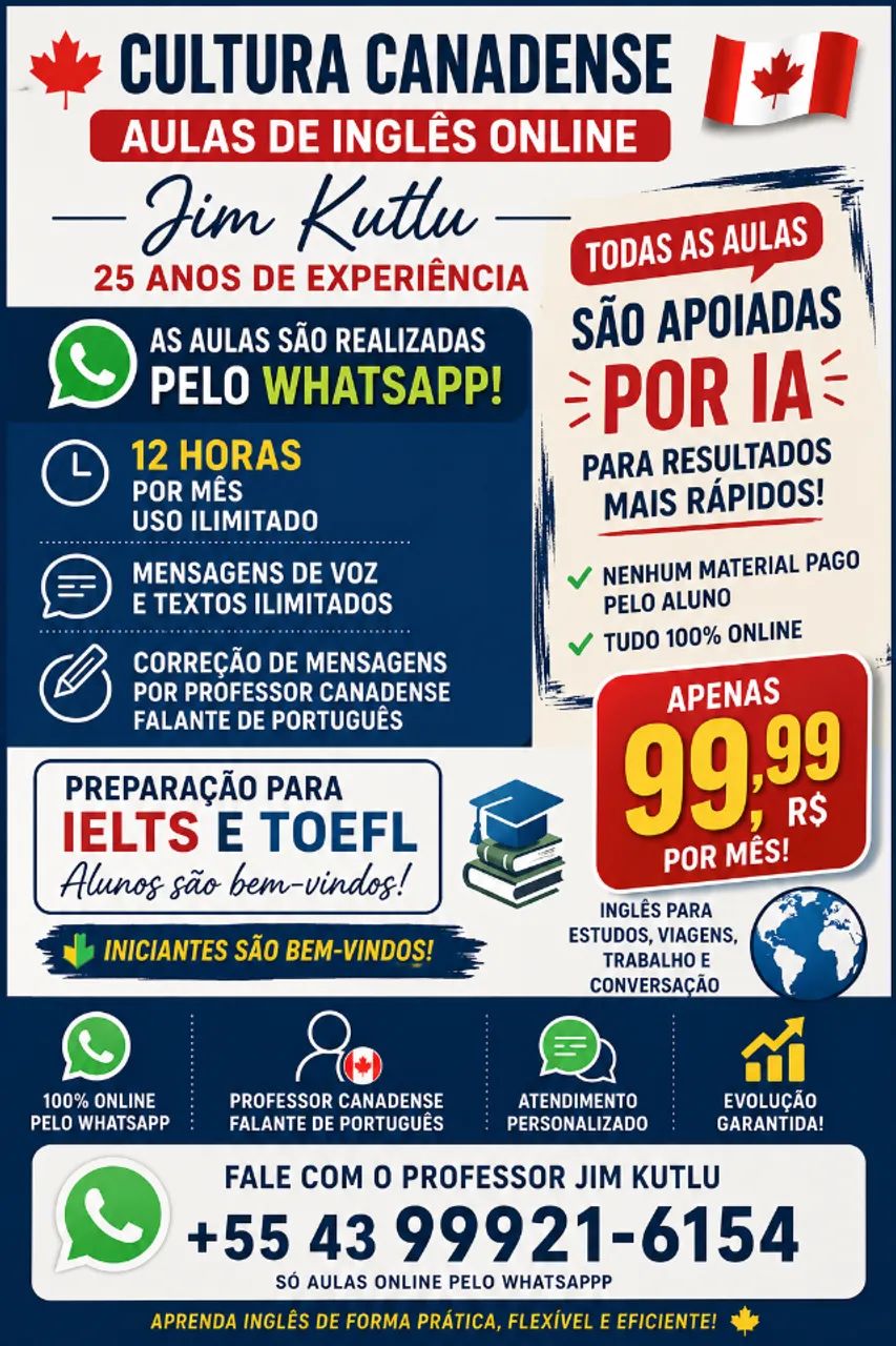 Aprenda Ingles com Nativo Canadense 