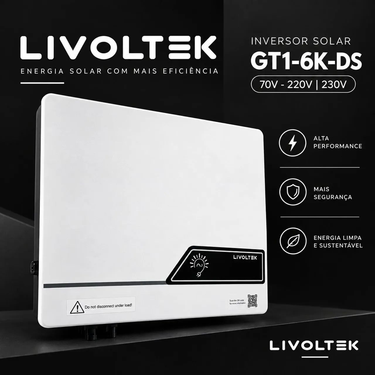 INVERSOR SOLAR LIVOLTEK SEM (CABOS E CONECTORES) (SEMINOVO)
