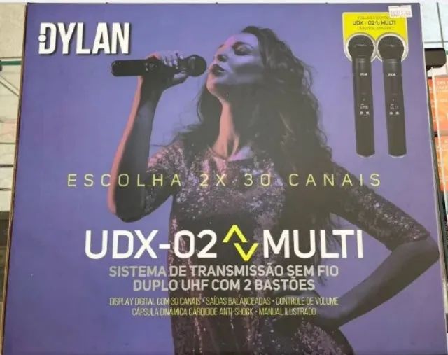 Microfone sem Fio Duplo Dylan UDX 02 Multi