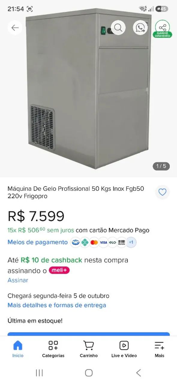Máquina de gelo 