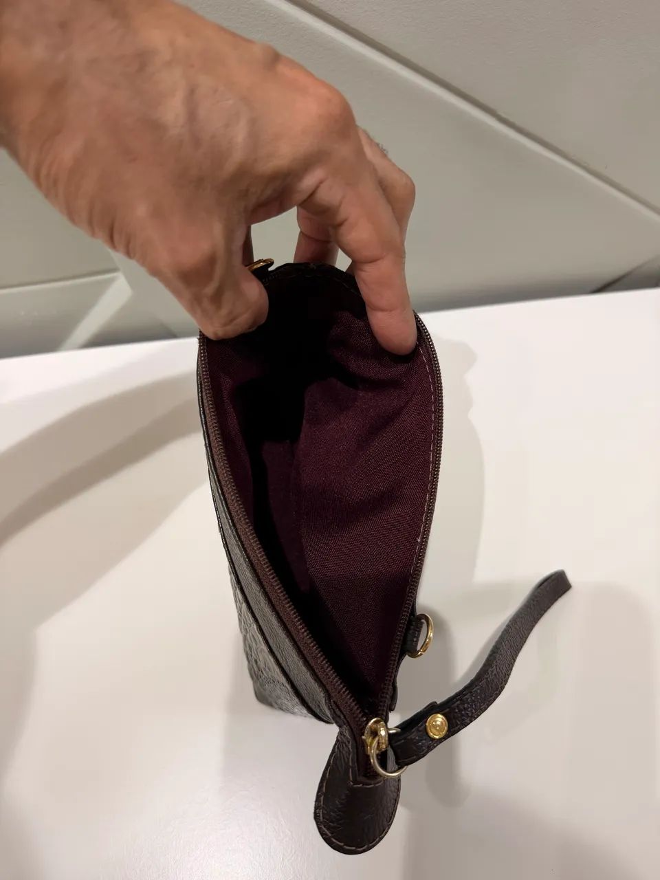 Bolsa Carteira Feminina Fenzzo Marrom com Alça de Mão - Foto 3