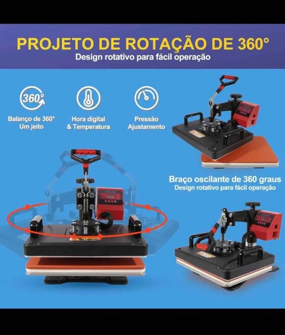 Prensa térmica10 em 1 , nova na caixa 220v Completa - Foto 4