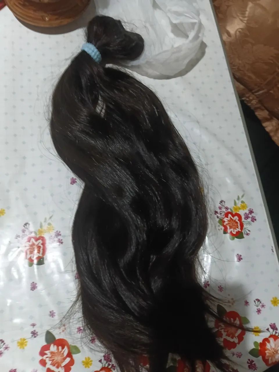 Cabelo preto 50 cm,1 kilo e 50 gramas
