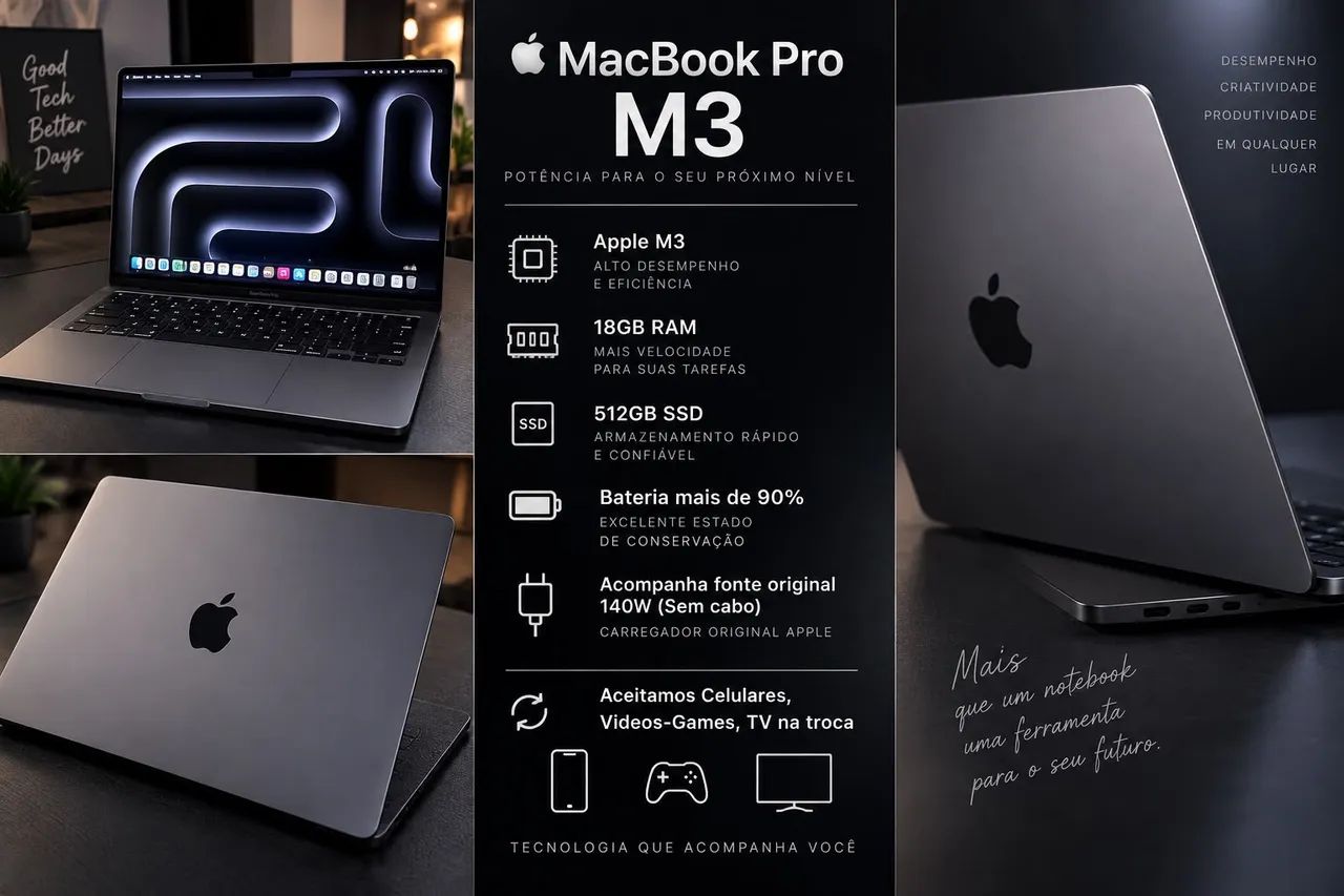 Macbook m3 pro - 18gb ram - 512gb ssd - 16? (MDM) - Notebooks