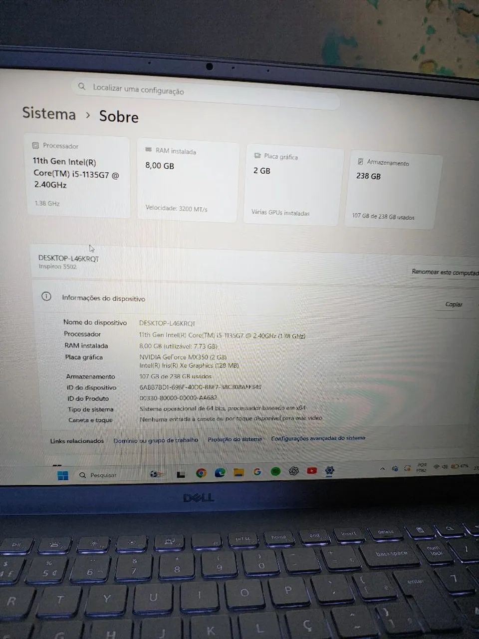 Notebook Dell Inspiron 5502 i5 - Foto 3