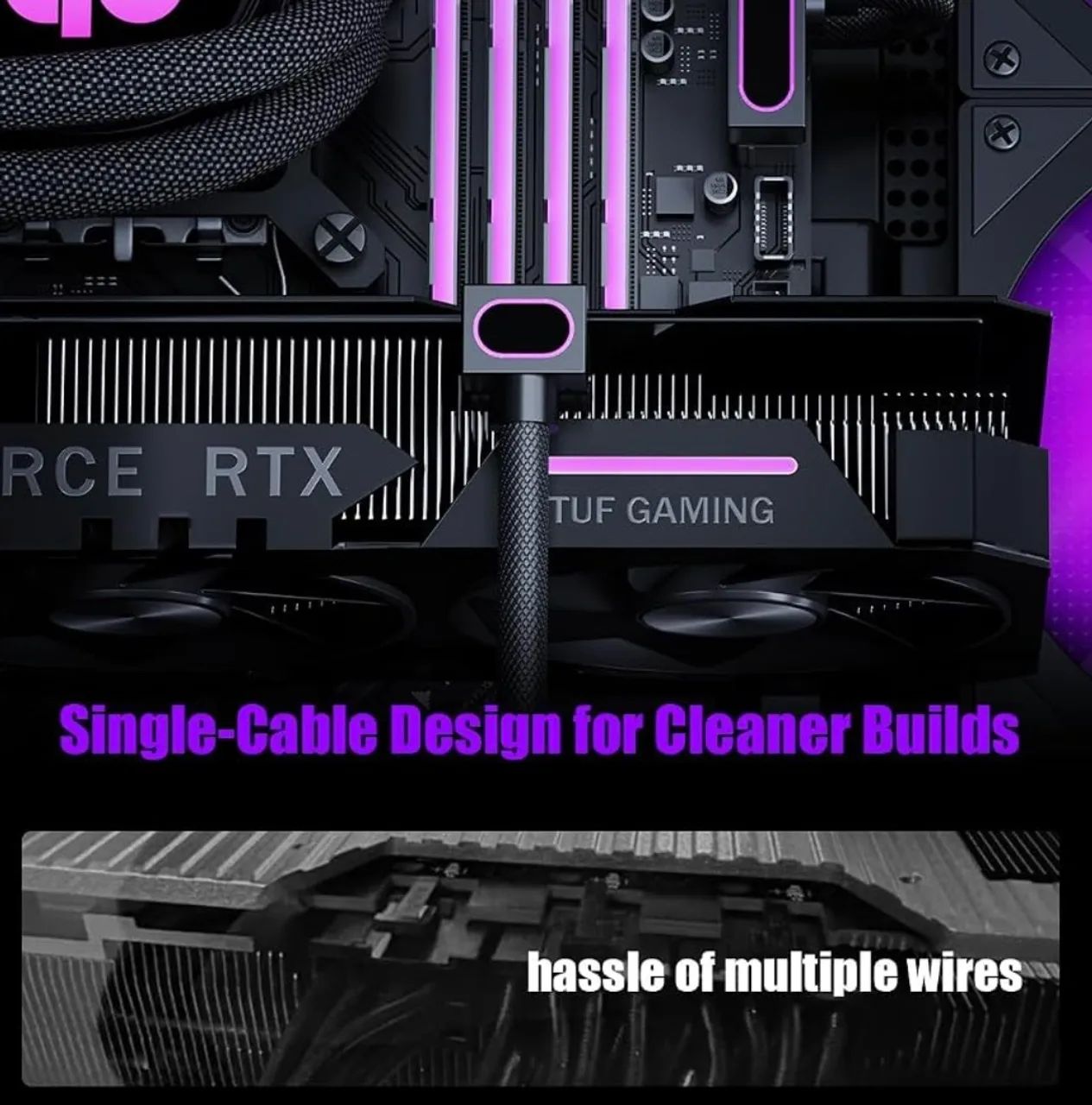 Cabo ARGB Aigo para Placa de Vídeo - Iluminação ARGB
