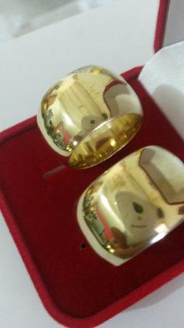 aliança moeda Antiga cor de Ouro 12mm