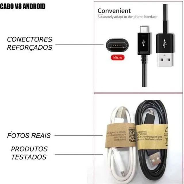 Cabo Carregador V8 Micro USB Para Celular - Foto 3