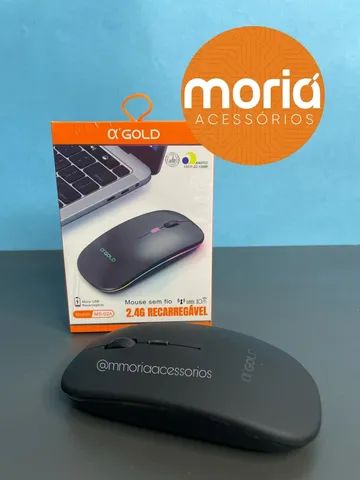 Mouse Sem Fio  Recarregável  2.4H Cx Gold MS-02A Led  - Foto 5