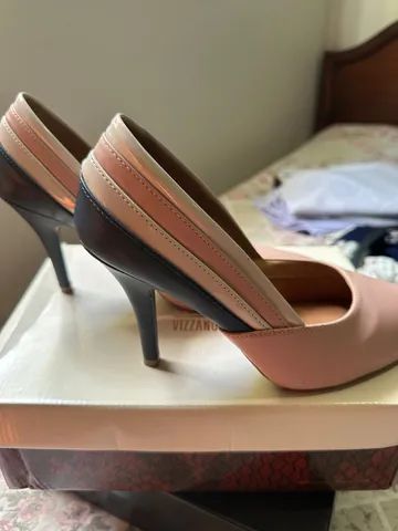 Vizzano Scarpin Rosa com Azul Marinho - Foto 4