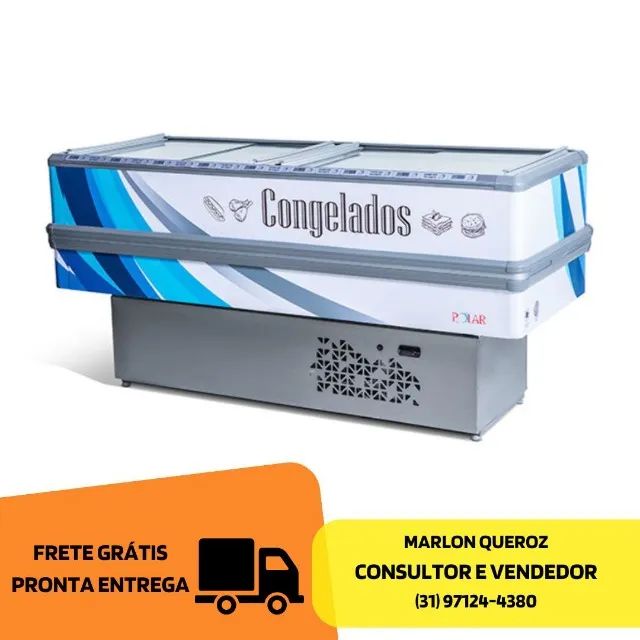 Ilha de Congelados Polar Adesivada Branca