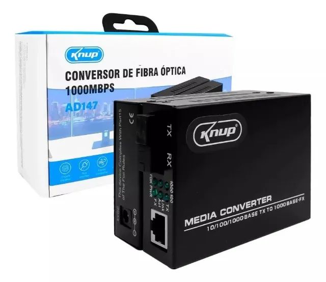 Par Conversor De Fibra Óptica Mídia Gigabit 1000mbps A+b