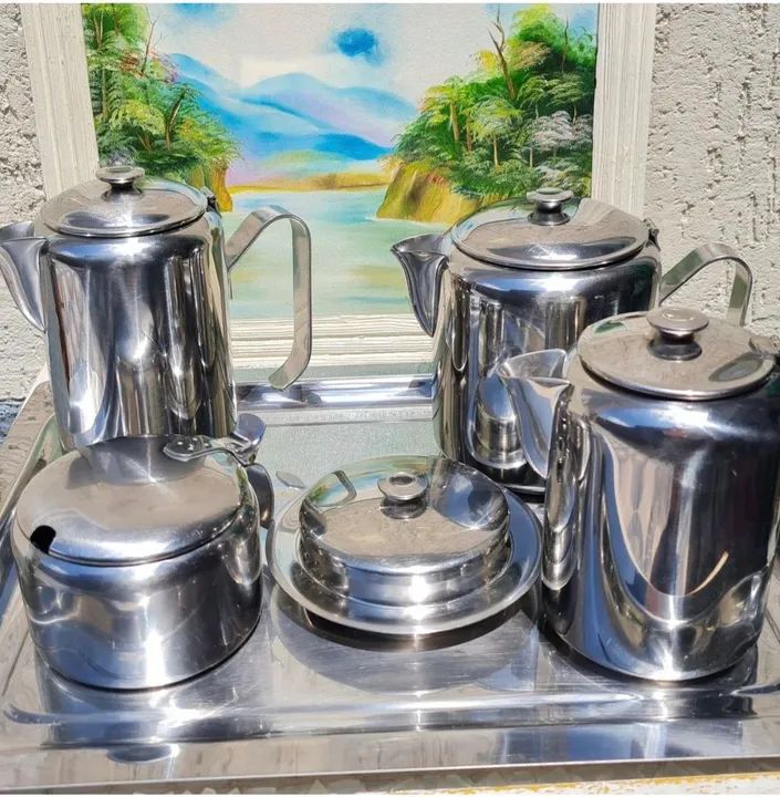 Jogo de chá e café inox Meridional - Foto 5
