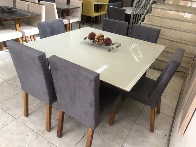 Mesa 8 cadeiras madeira maciça  - Foto 4