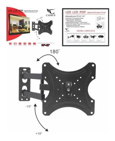 Suporte Tri Articulado Tv Lcd Pdp Led 14"- 42 Crs-840 Caerus