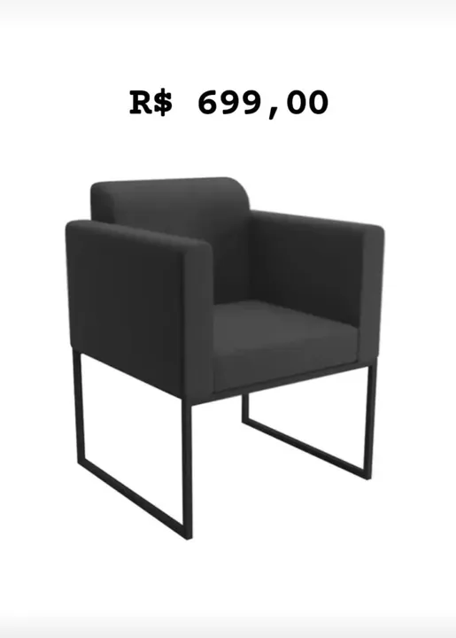 Poltrona de Espera em courrissimo preto