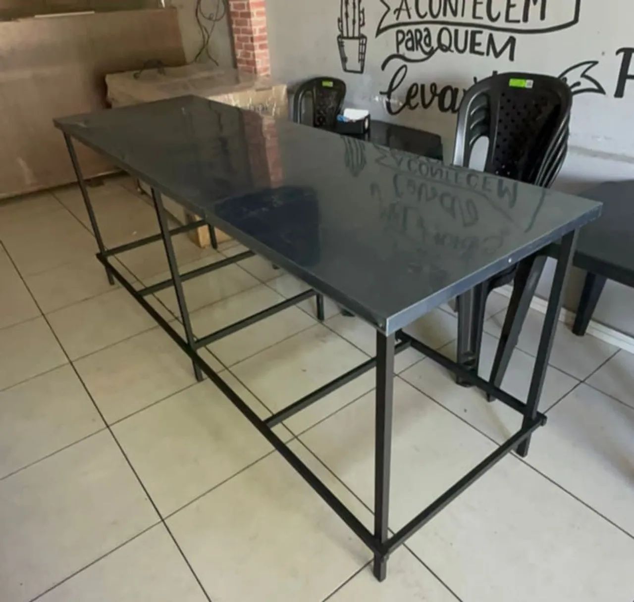 Mesa com tampo inox  - Foto 5
