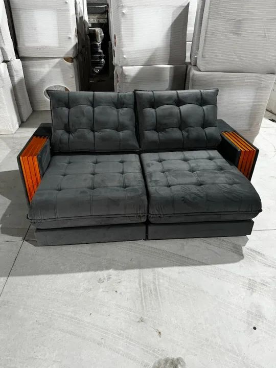 Sofa Retratil Suede Gigante Moderno 