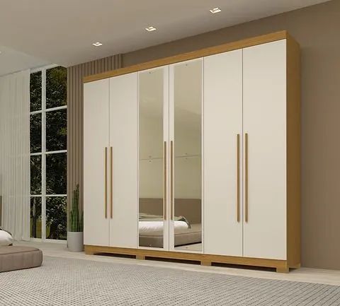 Guarda Roupa Núbia 6 portas com espelho, 100% MDF - ACP Moveis - Foto 3