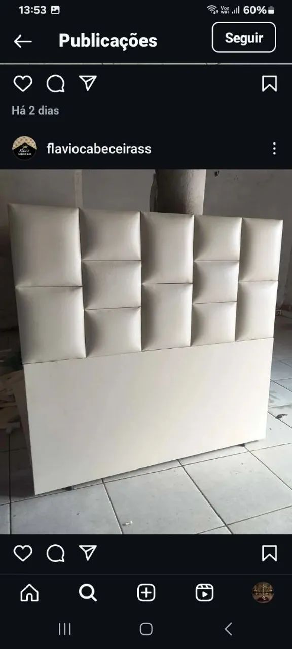 Cabeceira top de linha um otimo acolchoado  e um acabamento impecável  . Cuida  - Foto 5