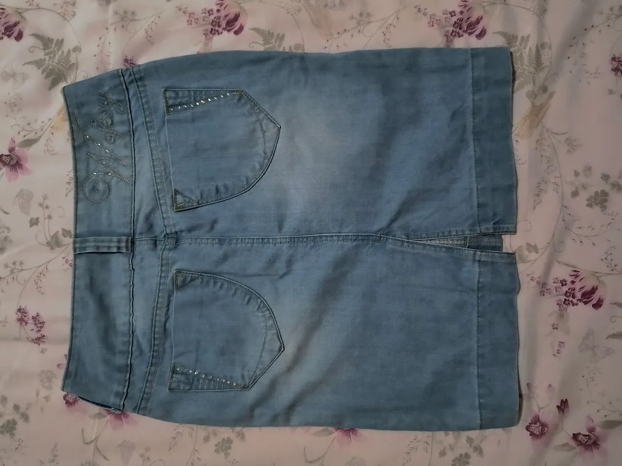 Saias Jeans com Detalhes em  Strass - Foto 2