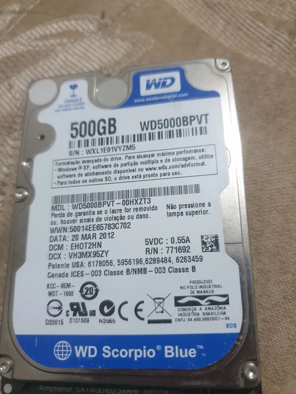 HD for Notebook 500 GB64960496880257120