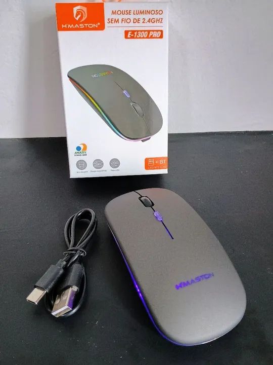 Mouse Slim recarregável via bluetooth e com adaptador USB/ MEGA OFERTA 