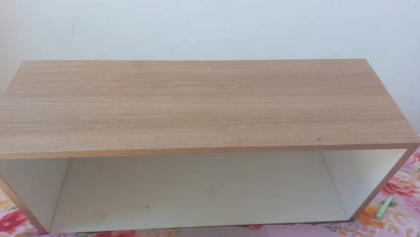 Nicho Prateleira Retangular MDF - 69x30cm (Amadeirado e Branco) - Foto 2