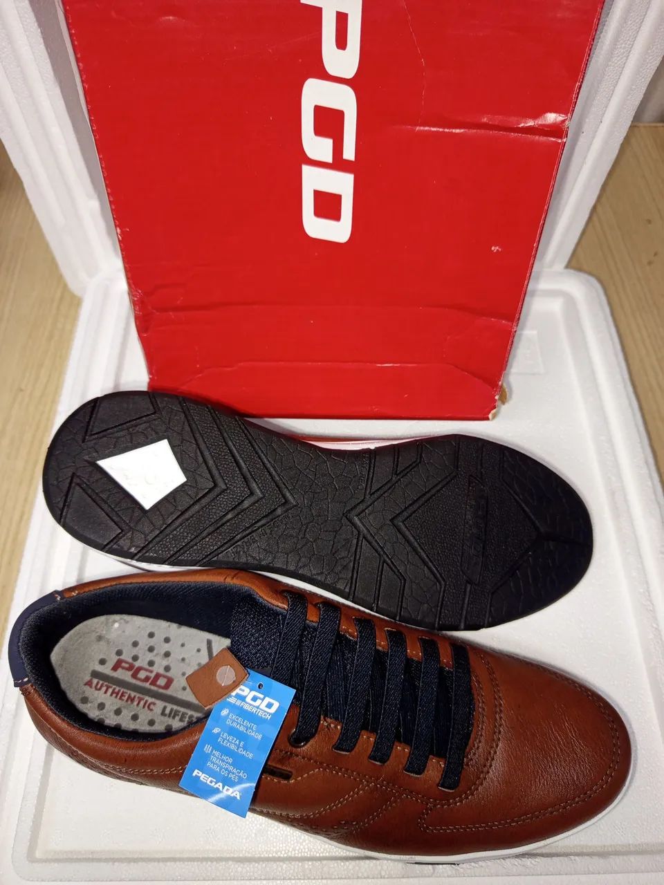 Tênis Masculino Casual Marrom - Foto 2