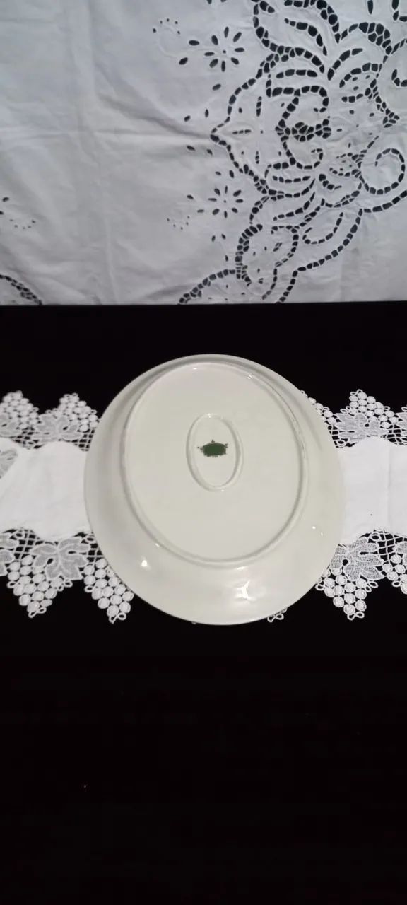 Antiga Travessa De Porcelana Alemã Paisagem De Moinho - Foto 5