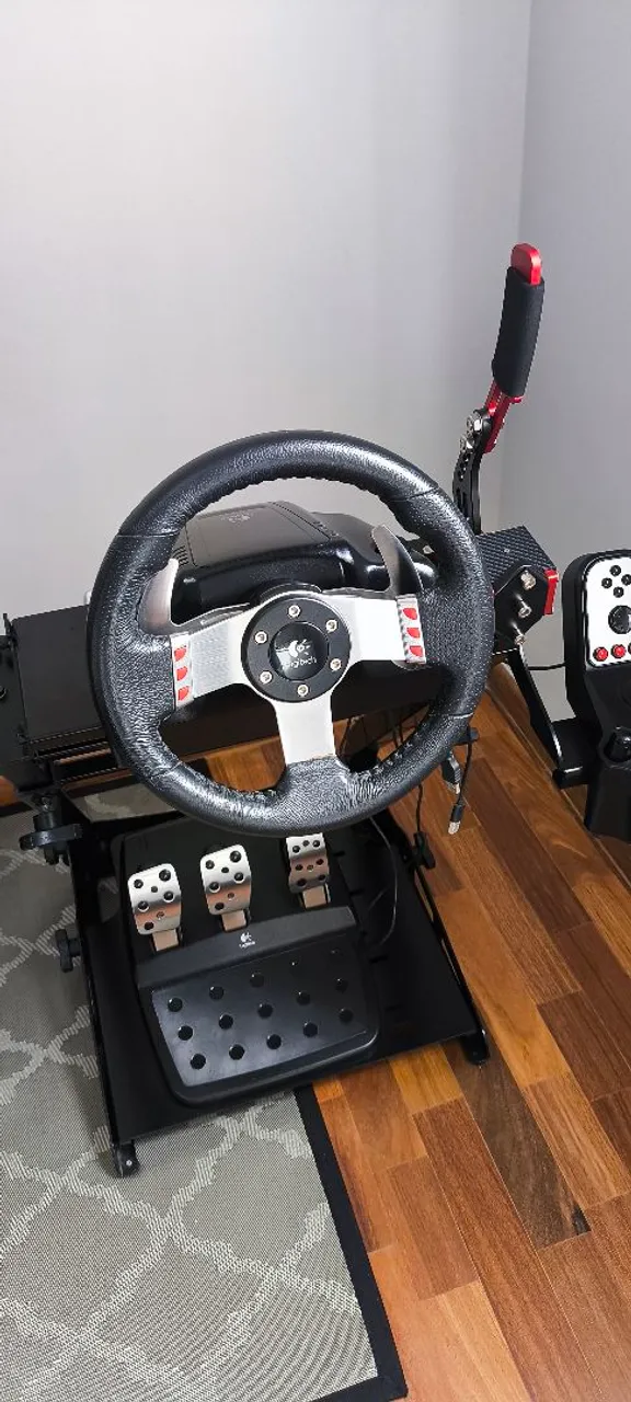 Volante para Console Logitech G27, com suporte EXR com regulagem, freio de mão e cambio