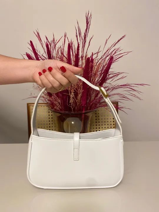 Bolsa Yves Saint Laurent de couro branca - Foto 2