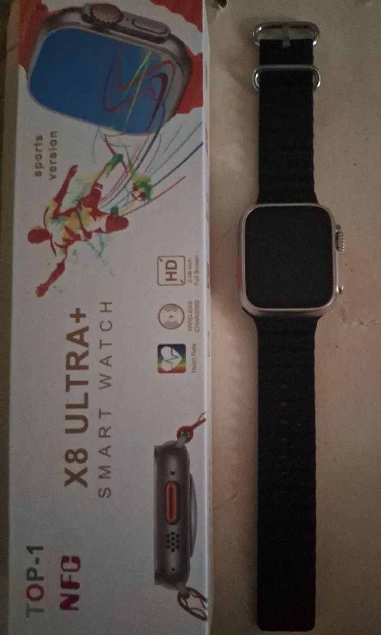 Smartwatch X8 Ultra + com Pulseira Preta 