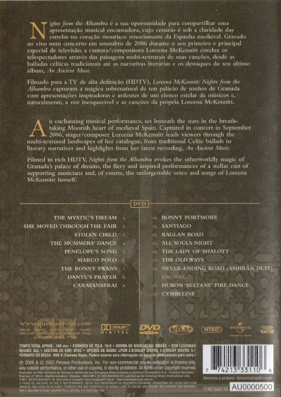 Dvd Loreena Mckennitt - Nights From The Alhambra - Foto 2