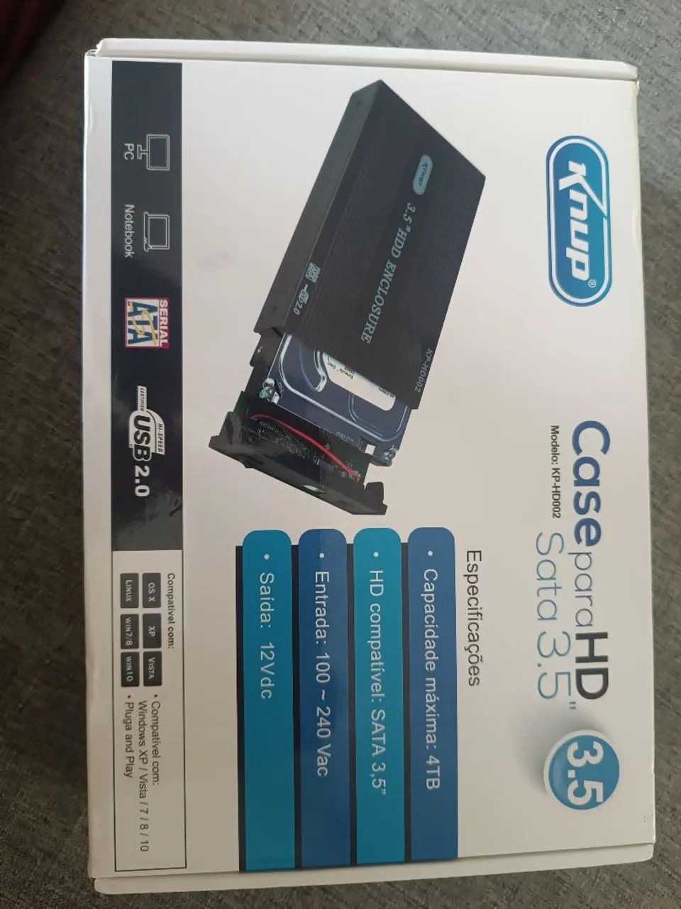 Case 35 Pc USB 2.0 até 4 tb