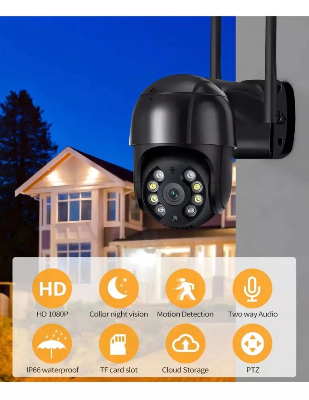 Câmera de Segurança Wi-Fi à prova d'água 360 graus - Foto 2
