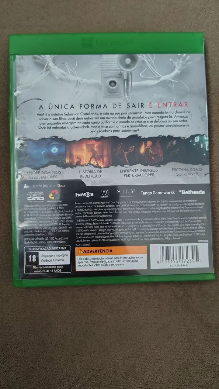 The Evil Within Xbox One Mídia física Jogos de Vídeo Game