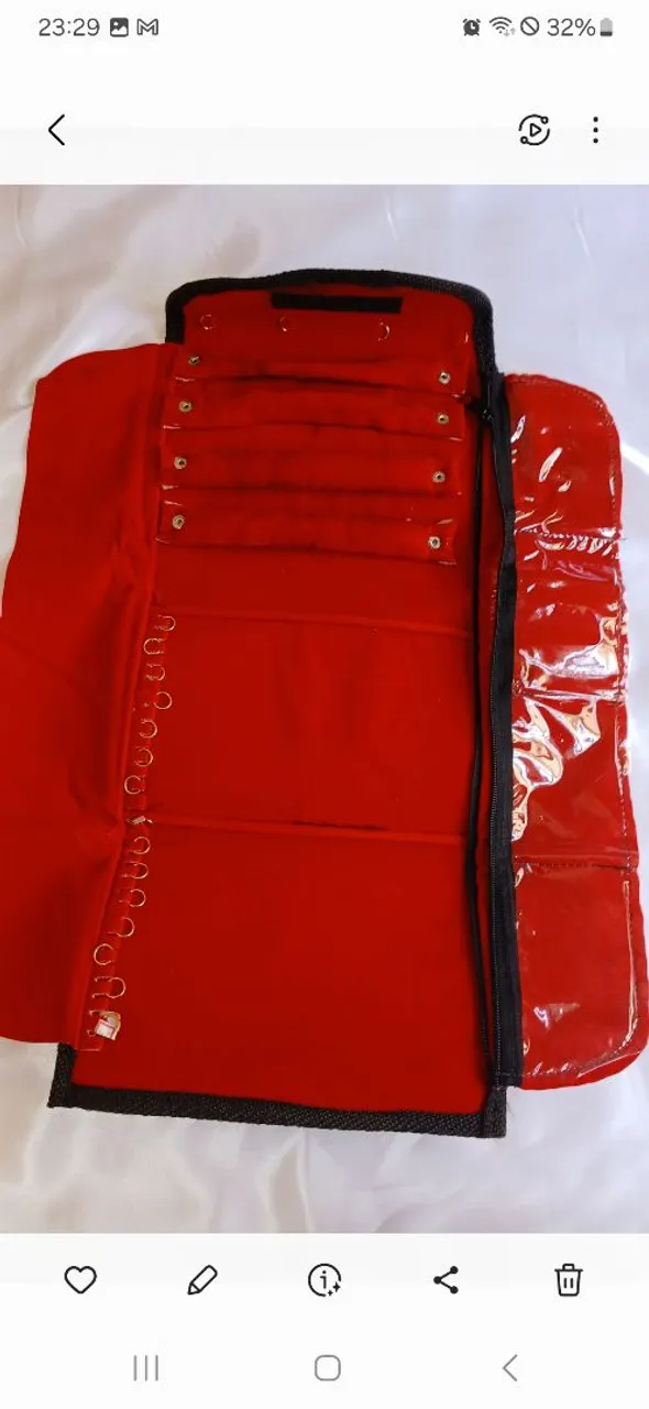 Porta Joias de Luxo em Couro Vermelho