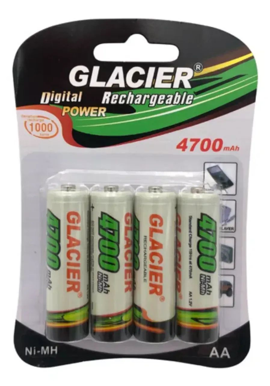Pilha Recarregavel Aa 4700mah Cartela Com 4 Unidade - Foto 4