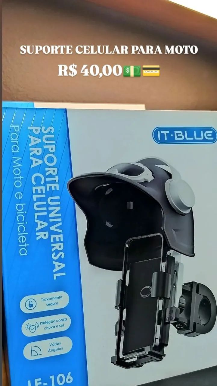 Suporte celular para moto com proteção 