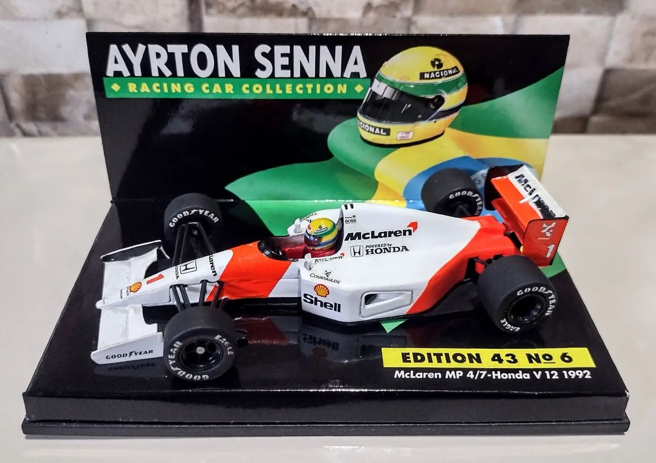 Miniatura Formula 1 Mclaren MP4/7 Ayrton Senna Minichamps - Foto 2