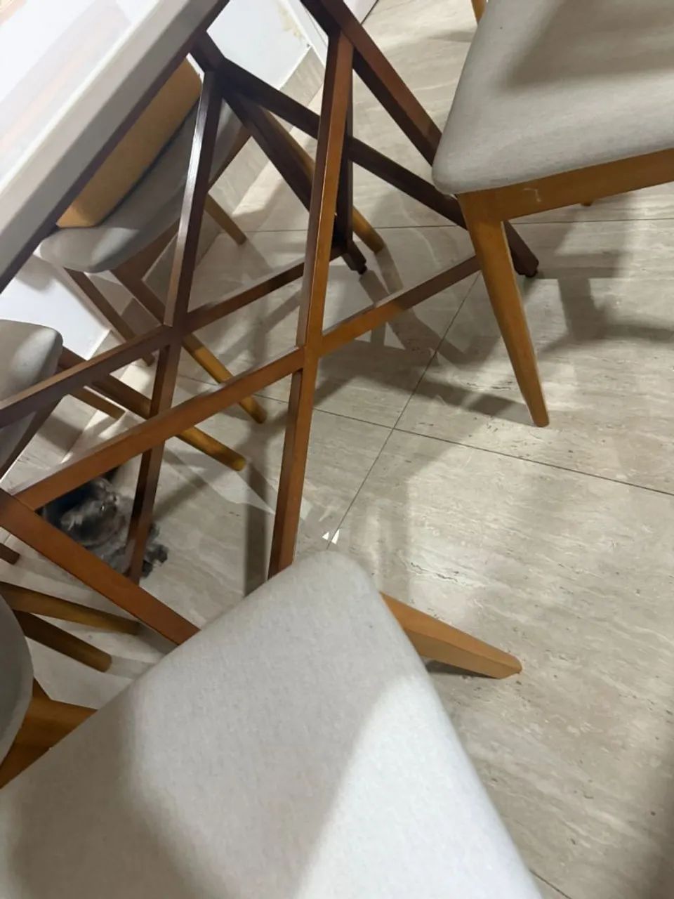 Conjunto de Mesa e cadeiras para sala de jantar off white - Foto 2