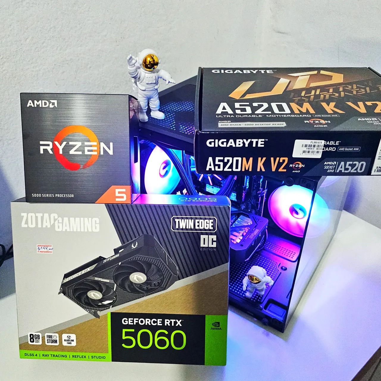 PC Gamer Top!!!  Ryzen 5 5600X + RTX5060 + 16GB DDR4 + 1TB NVME + wi-fi e Bluetooth!!! - Foto 2