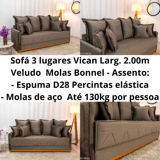 Sofá 3 lugares Larg. 2.00m RF