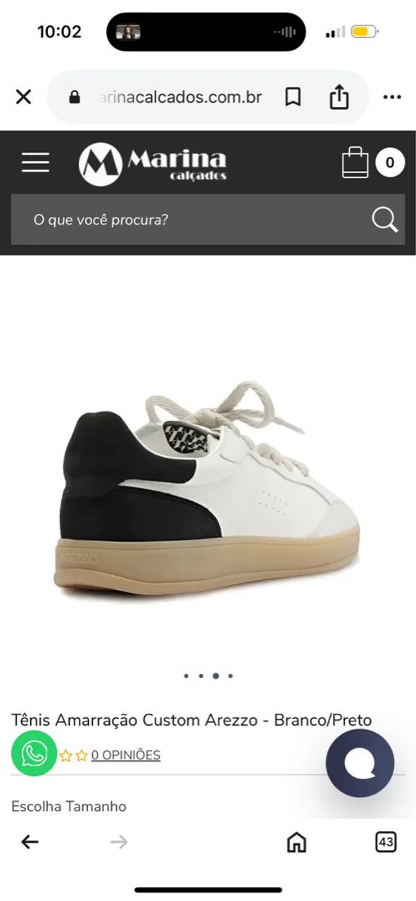 Tênis Amarração Custom Arezzo - Branco/Preto - Foto 4